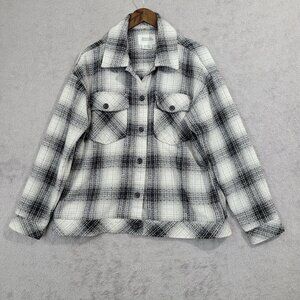 NWOT Boston Traders Trucker Women's L Plaid Flannel Shirt Jacket
